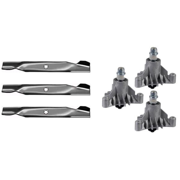 Aic Replacement Parts Blades & Spindles Kit for 50 Deck Craftsman, Fits Husqvarna, Poulan 143651, 137 LAB50-0111DECKKIT - main
